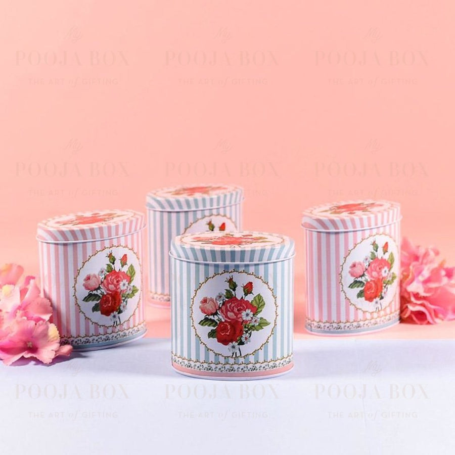 Vintage Tin Box Set Of 4 Crockery