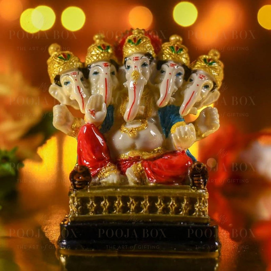 Vivid Panchmukhi Ganesha Idol Idols